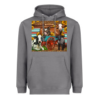 Storm Farm Animals On An Old Wagon Heavyweight Hoodie - LillyAllenDesigns