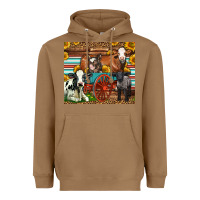 Toasted Coconut Farm Animals On An Old Wagon Heavyweight Hoodie - LillyAllenDesigns