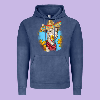 Sombrero Llama Vintage Hoodie Designed By Ranaportraitstore