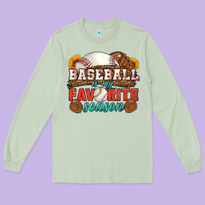 Baseball Is My Favorite Season Long Sleeve Tee Designed By Hra Design Shop