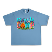 Pebble Blue born to camp Urban Heavy Tee - Zillion Design Studio