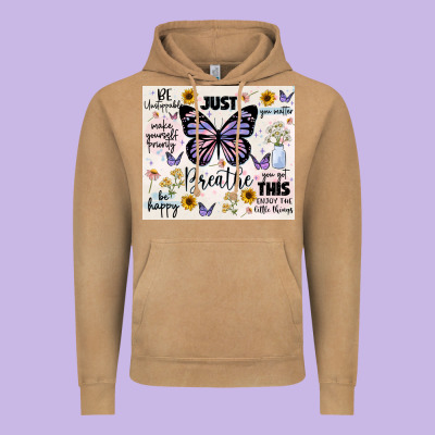 Just Breathe Vintage Hoodie Designed By Jahusdesignshop