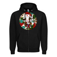 Black Christmas cow gemstone Zipper Hoodie - Artiststas