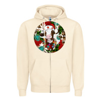Sandshell Christmas cow gemstone Zipper Hoodie - Artiststas