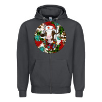 Smoke Christmas cow gemstone Zipper Hoodie - Artiststas