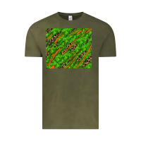 Vintage Olive distressed shamrock and leopard Vintage Tee - RanaPortraitStore