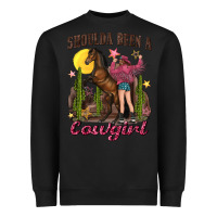Black shoulda been a cowgirl bucking horse Heavyweight Sweatshirt - texasbilliewilder