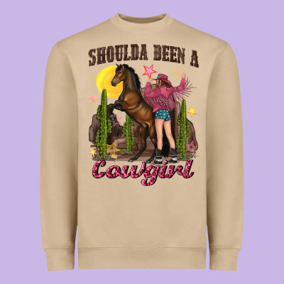 Heavyweight Sweatshirt shoulda been a cowgirl bucking horse