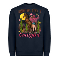 Navy shoulda been a cowgirl bucking horse Heavyweight Sweatshirt - texasbilliewilder