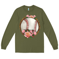 Army Green western baseball with roses Long Sleeve Tee - HRA Design Shop