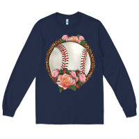 Navy western baseball with roses Long Sleeve Tee - HRA Design Shop