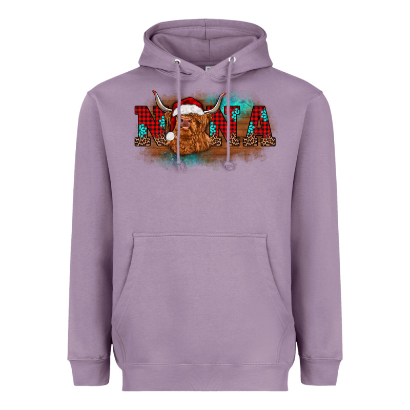 Christmas Nana Highland Cow Heavyweight Hoodie by BarkalooDesign | Teevron