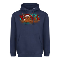 Navy christmas nana highland cow Heavyweight Hoodie - BarkalooDesign