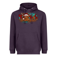 Plum christmas nana highland cow Heavyweight Hoodie - BarkalooDesign