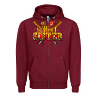 Burgundy softball sister Zipper Hoodie - AdoDesignShop
