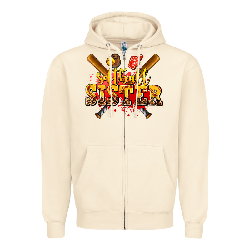 Softball Sister Zipper Hoodie by AdoDesignShop | Teevron