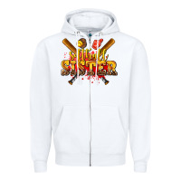 White softball sister Zipper Hoodie - AdoDesignShop