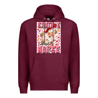 Burgundy santas favorite nurse Premium Hoodie - MaliasSmallBusiness