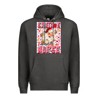Charcoal Heather santas favorite nurse Premium Hoodie - MaliasSmallBusiness