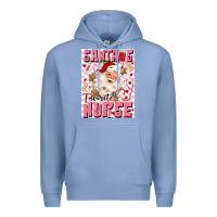 Colony Blue santas favorite nurse Premium Hoodie - MaliasSmallBusiness