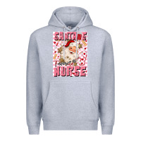 Heather Grey santas favorite nurse Premium Hoodie - MaliasSmallBusiness