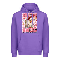 Purple santas favorite nurse Premium Hoodie - MaliasSmallBusiness