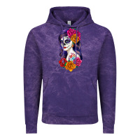 Cloud Purple sugar skull girl Vintage Hoodie - RanaPortraitStore