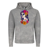 Cloud Rock sugar skull girl Vintage Hoodie - RanaPortraitStore