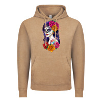 Vintage Coffee sugar skull girl Vintage Hoodie - RanaPortraitStore
