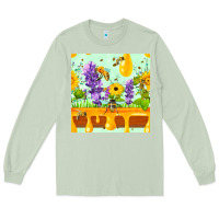 Matcha honeydrip bee lavender daisy sunflower seamless pa Long Sleeve Tee - FaDigitalArtStudio