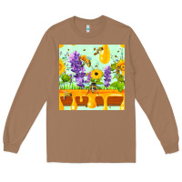 Toasted Coconut honeydrip bee lavender daisy sunflower seamless pa Long Sleeve Tee - FaDigitalArtStudio