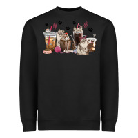 Black siberian cat coffee cups Heavyweight Sweatshirt - texasbilliewilder