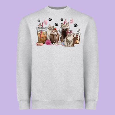 Heavyweight Sweatshirt siberian cat coffee cups