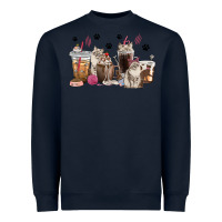 Navy siberian cat coffee cups Heavyweight Sweatshirt - texasbilliewilder
