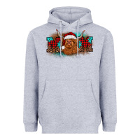Heather Grey christmas mom highland cow Heavyweight Hoodie - BarkalooDesign