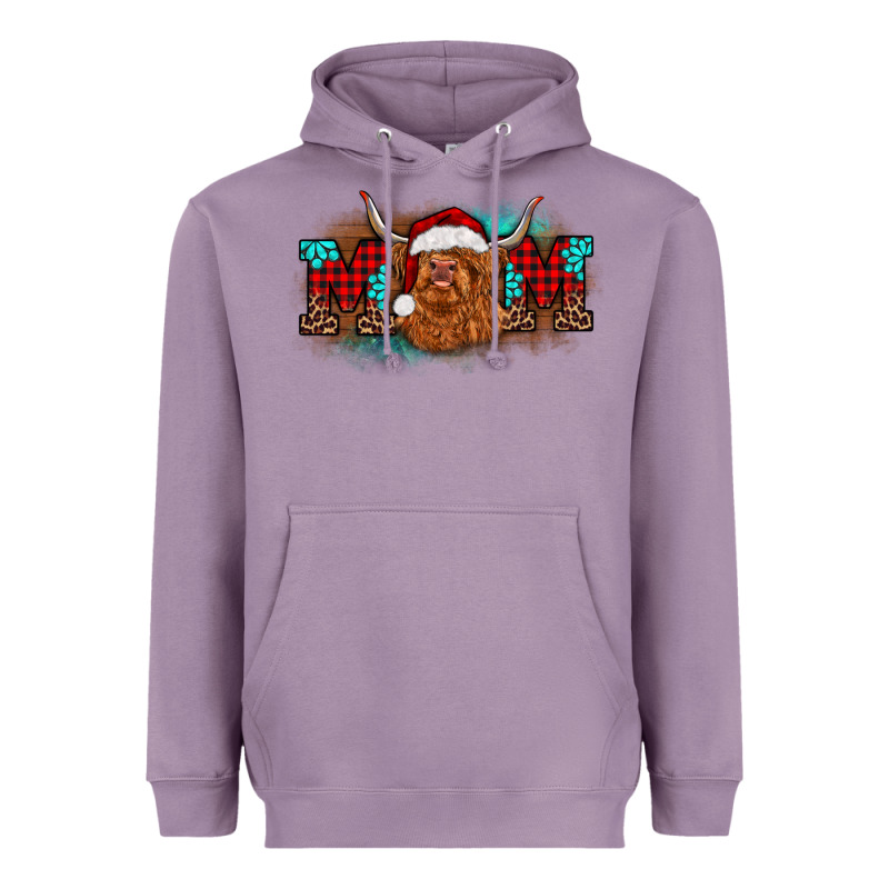 Christmas Mom Highland Cow Heavyweight Hoodie by BarkalooDesign | Teevron