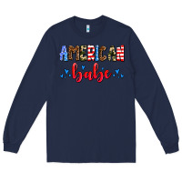 Navy American babe Long Sleeve Tee - AdoDesignShop