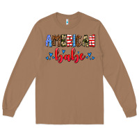 Toasted Coconut American babe Long Sleeve Tee - AdoDesignShop