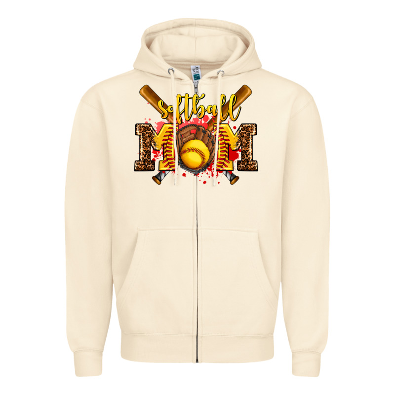 Softball Mom Zipper Hoodie by AdoDesignShop | Teevron