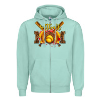 Seafoam softball mom Zipper Hoodie - AdoDesignShop