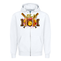 White softball mom Zipper Hoodie - AdoDesignShop