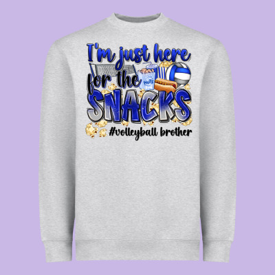 Im Just Here For The Snacks Volleyball Brother Heavyweight Sweatshirt Designed By Zillion Design Studio