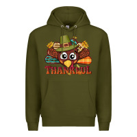 Army Green western thankful thanksgiving turkey Premium Hoodie - NancyCooperArtShop
