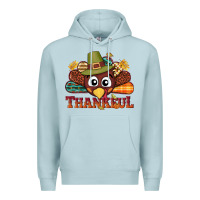 Blue Mist western thankful thanksgiving turkey Premium Hoodie - NancyCooperArtShop