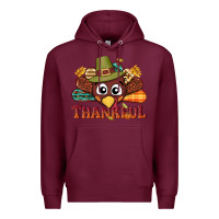 Burgundy western thankful thanksgiving turkey Premium Hoodie - NancyCooperArtShop
