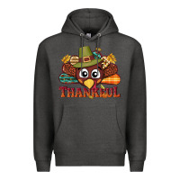 Charcoal Heather western thankful thanksgiving turkey Premium Hoodie - NancyCooperArtShop