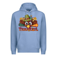 Colony Blue western thankful thanksgiving turkey Premium Hoodie - NancyCooperArtShop