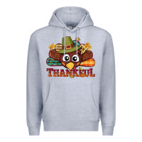 Heather Grey western thankful thanksgiving turkey Premium Hoodie - NancyCooperArtShop