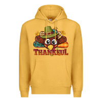Mustard western thankful thanksgiving turkey Premium Hoodie - NancyCooperArtShop