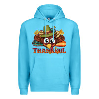 Ocean Blue western thankful thanksgiving turkey Premium Hoodie - NancyCooperArtShop